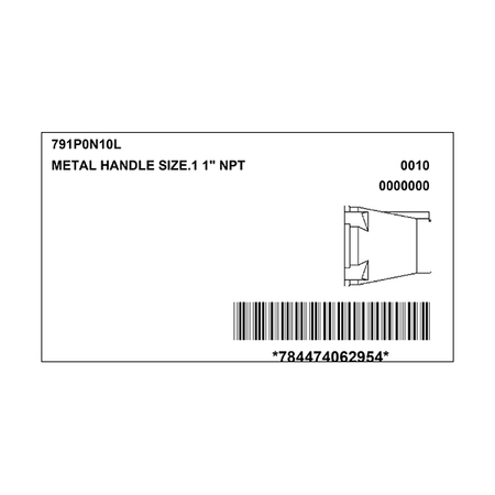 Meltric 791P0N10L HANDLE w/NPT L - LARGE 791P0N10L